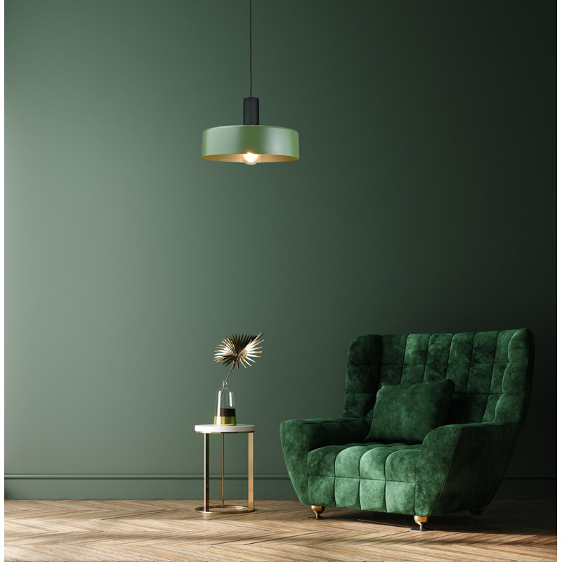 Taeshaun 1 - Light Drum Pendant, Green, Khaki Black