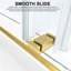 Porte de douche coulissante double sans cadre Catalyst 44'-49' L x 84' H, fini or brossé, verre clair 3/8".-124617938-132934619