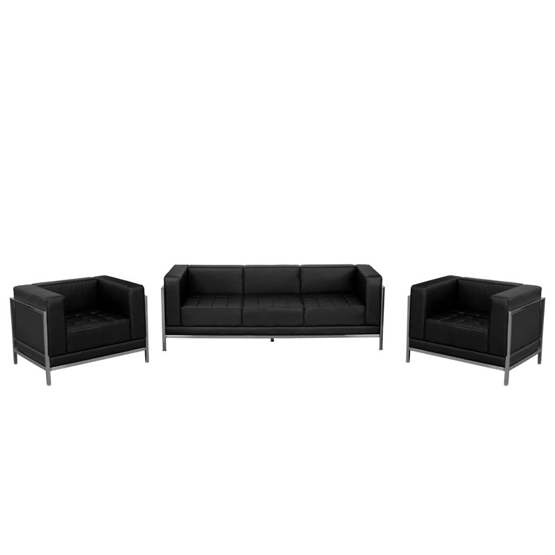 Hercules Imagination Black LeatherSoft Modular Sofa & Chair Combo