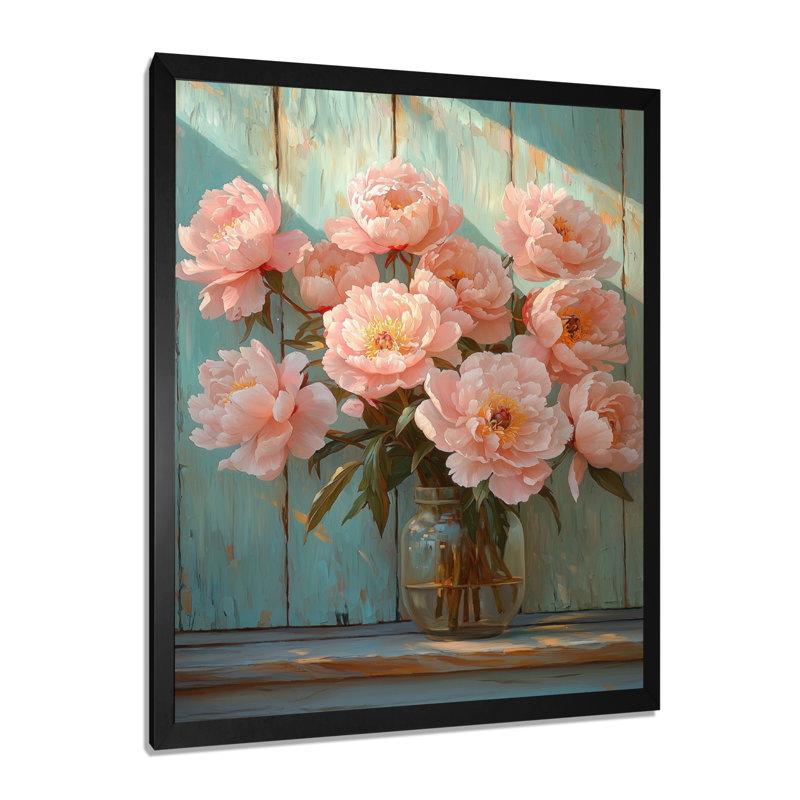 Charlemont - art mural floral, Noir, noir, noir, noir, H 20 po x l 12 po, Reproduction encadrée d'une seule photo