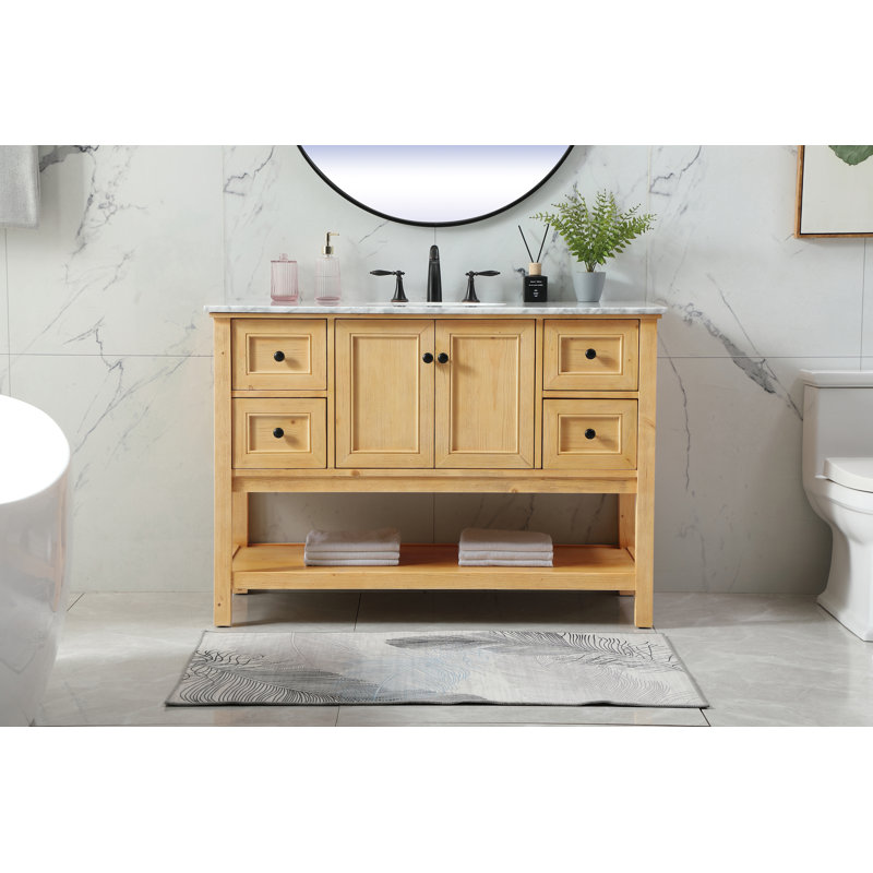 Ensemble de meuble-lavabo simple 48 po Bonsai, Bois naturel
