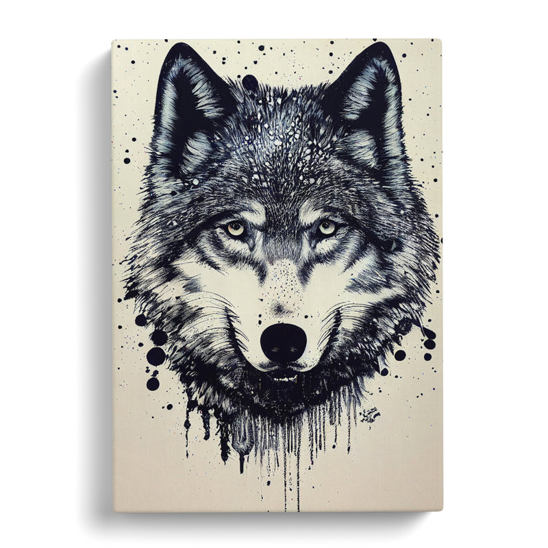 Wolf Graffiti No.1 - Wrapped Canvas, 60cm H x 40cm W x 3cm D