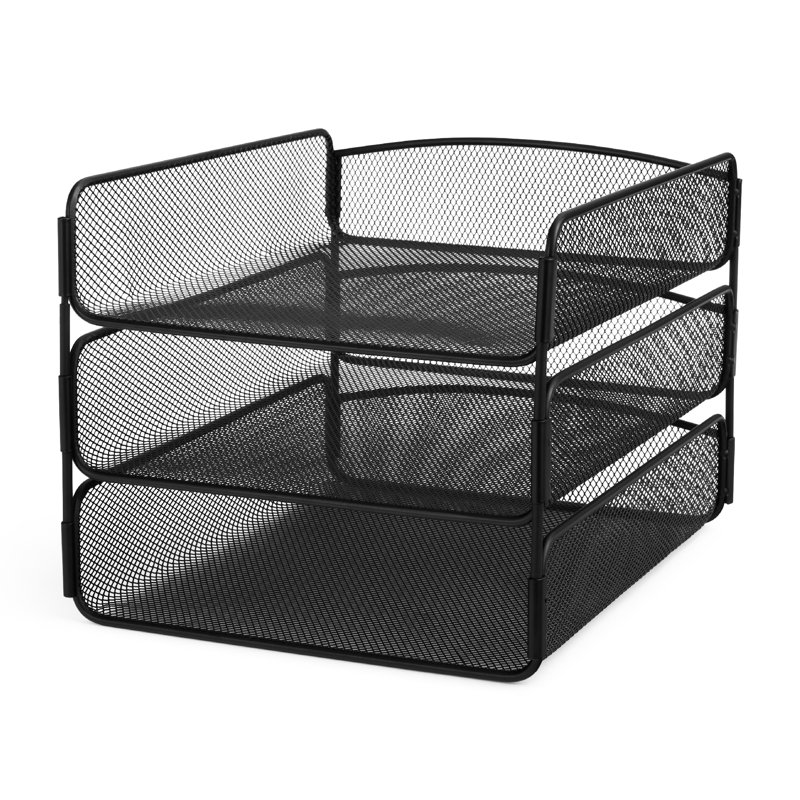 Onyx Three Tray Desktop Organizer, Black