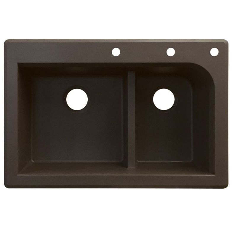 Évier de cuisine à double cuves l 33 po x l 22 po Radius, Espresso