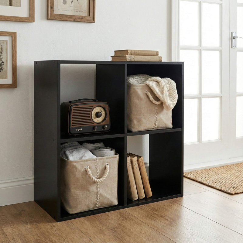 Mitsy 60 cm H x 60 cm W Cube Bookcase, Black