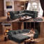 Canapé modulaire en L 115,3 po avec lit escamotable Chesterfield-133597852