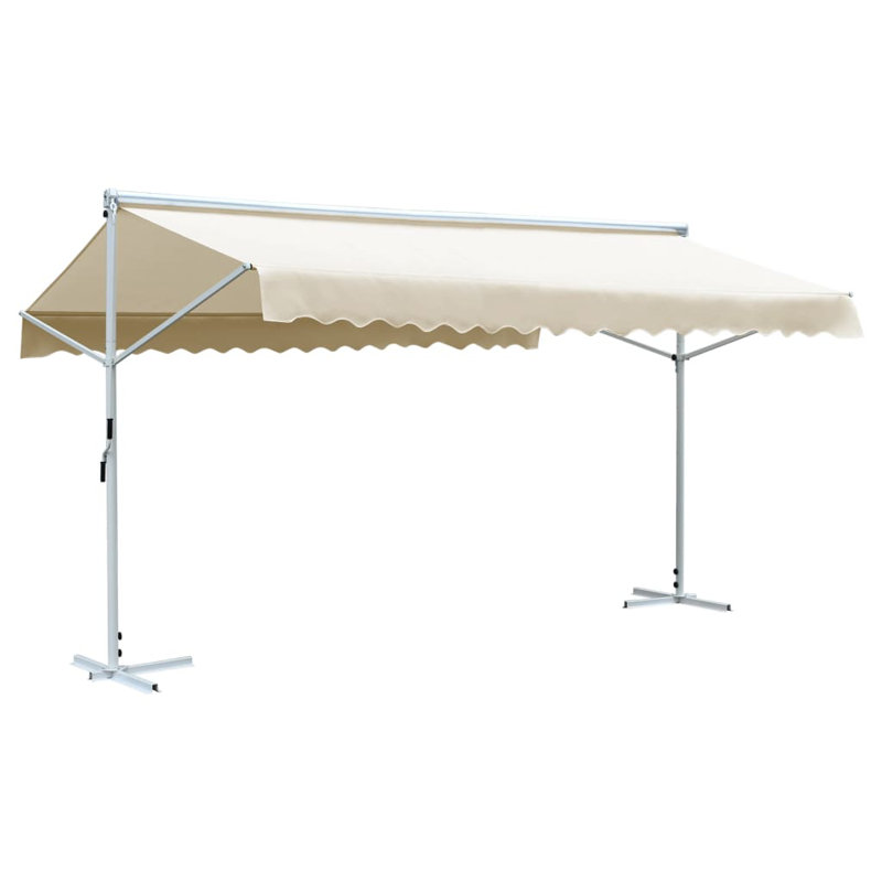 Auvent autoportant pour auvent rétractable pour l'extérieur, 118.1" H x 236.2" W x 181.1" D, Cream