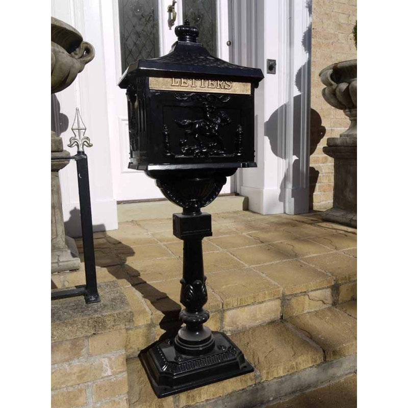 Post Mounted Post Box, Black