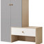 Range-chaussures avec banc et tablettes réglables pour le hall d'entrée - spacieux, esthétique moderne, banc d'armoire multifonctionnel blanc et gris