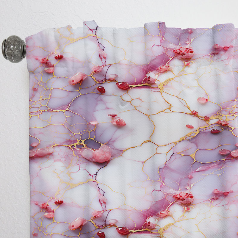 Fantaisie motif de marbre - Rideau de marbre abstrait - Rideau de marbre obscurcissant - 1 panneaux, L 52 po x L 108 po
