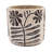 Of 4 Gray Sand - Cement Planters With Brown Botanical Designs, 4.3X4.3X4 Inches, Elevate Scandinavian Room Decor And Symbols, Fit Interior