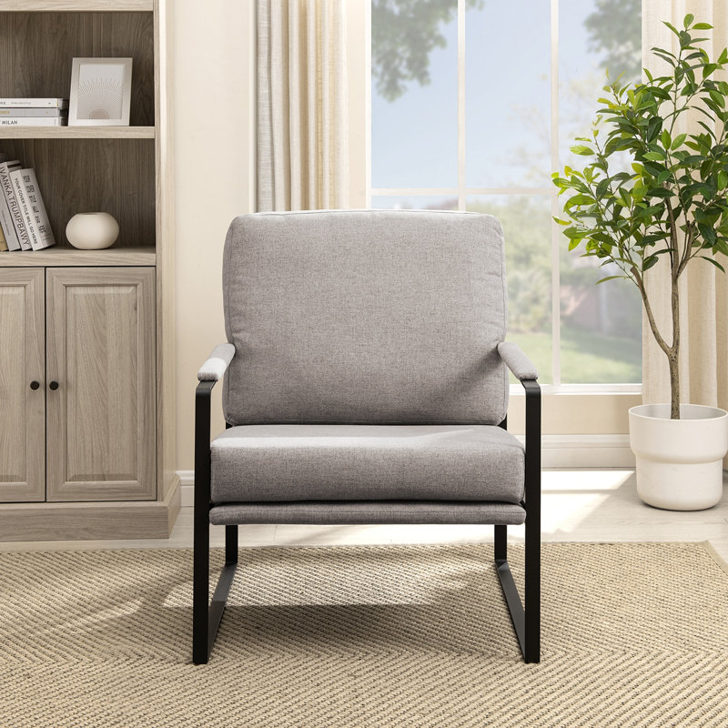 Fauteuil large 27,22 po Soteria, Tissu ton champignon