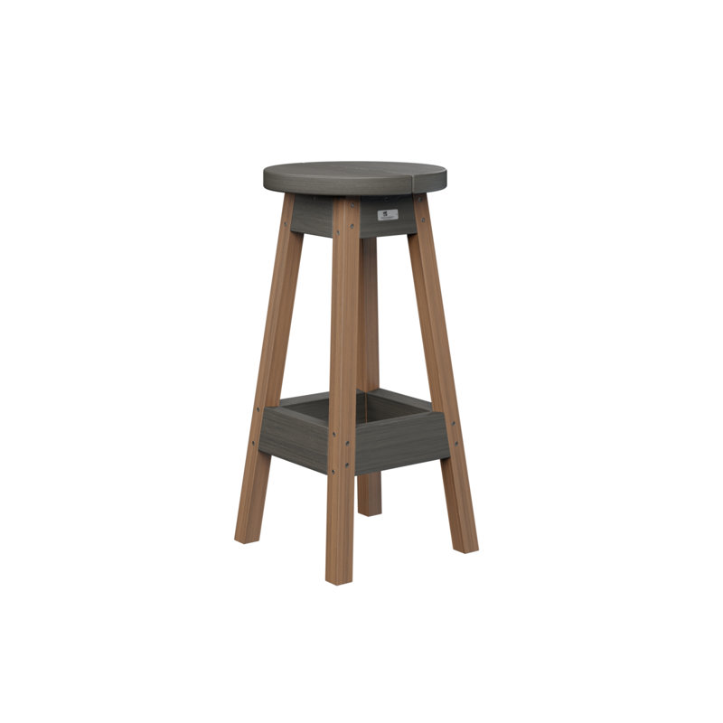 Tabouret de bar d'extérieur Berlin Gardens, Gris côtier, Acajou antique
