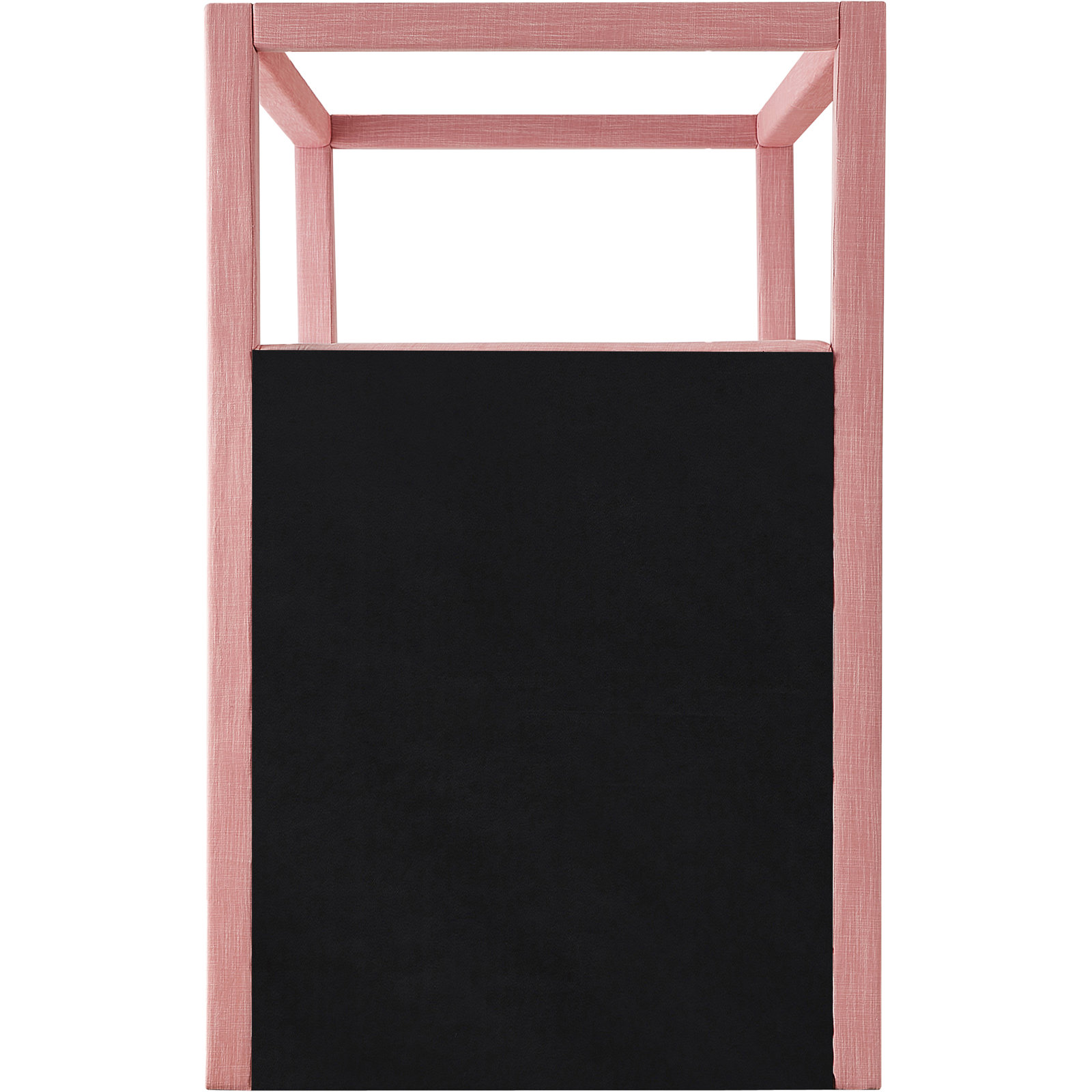 Mistaya Upholstered Canopy Bed, Twin, Pink Linen