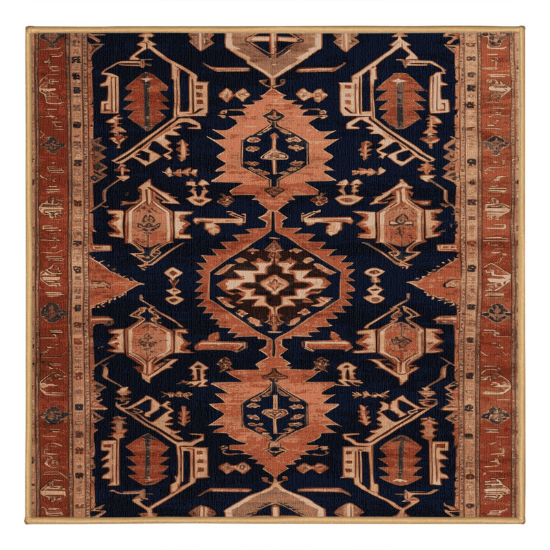 Tapis brun lavable à la machine, Carré 4 pi