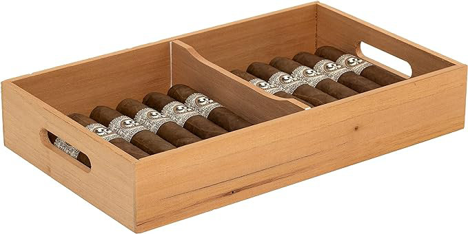 Spanish Cedar Tray Cigar Tray, Made with Solid Spanish Cedar, Dimensions 12 5/8" X 7 1/2" x 2 1/8"