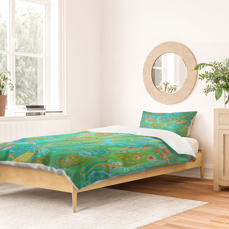 Stephanie Corfee Modern & Contemporary Polyester Floral Duvet Cover, Twin, Lightweight
