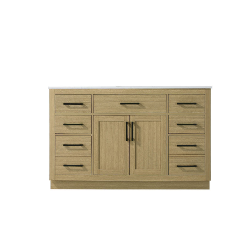 Ahner 54 inch Single Bathroom Vanity, Honey Brown