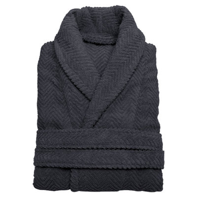 Peignoir gris chevrons