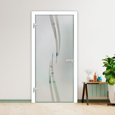 Porte vitrée à charnière en verre givré l 24 po x H 96 po (semi-privée)