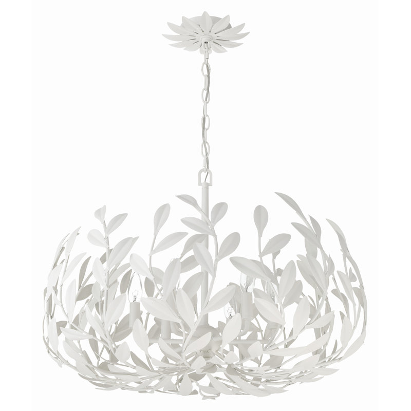Lustre 6 lumières Conde, Blanc mat