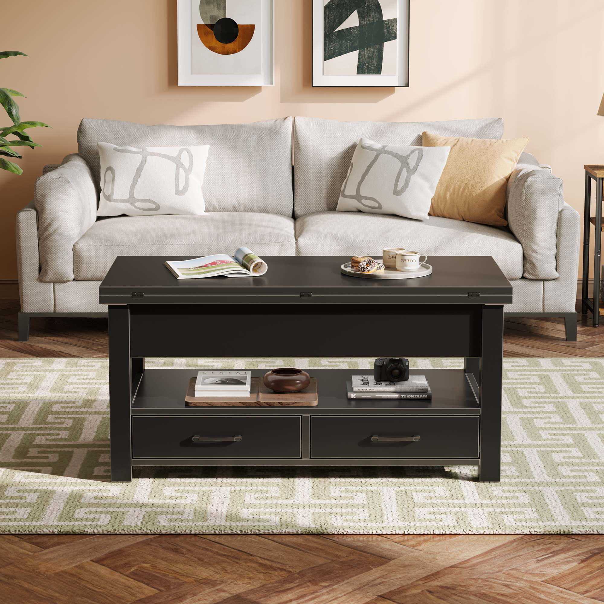Millwood Pines Chumani Lift Top Coffee Table with Storage & Reviews ...