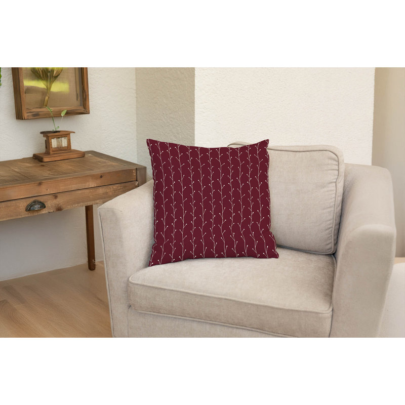 Coussin décoratif Vine Branch, Vin floral, Carré 20 po