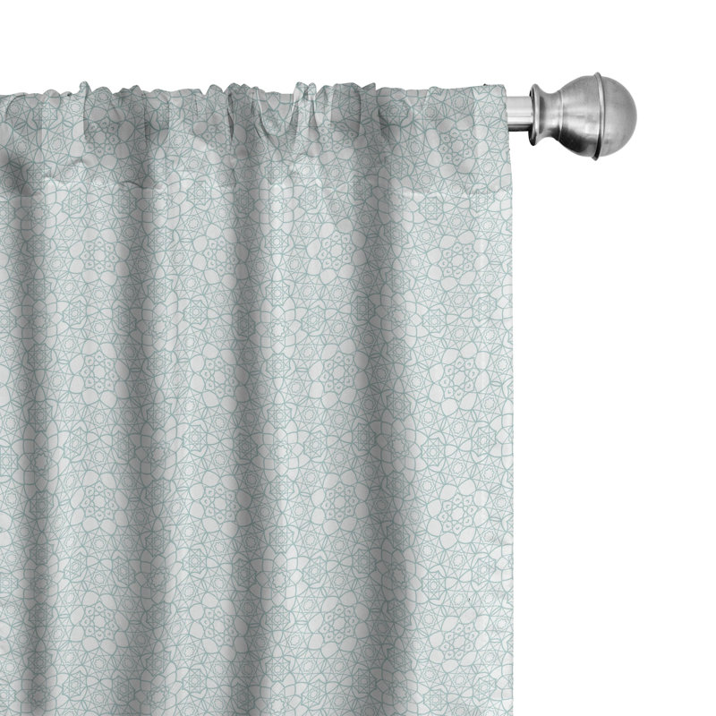 Geometric Semi-Sheer Rod Pocket Curtain Panels, 28" x 63"
