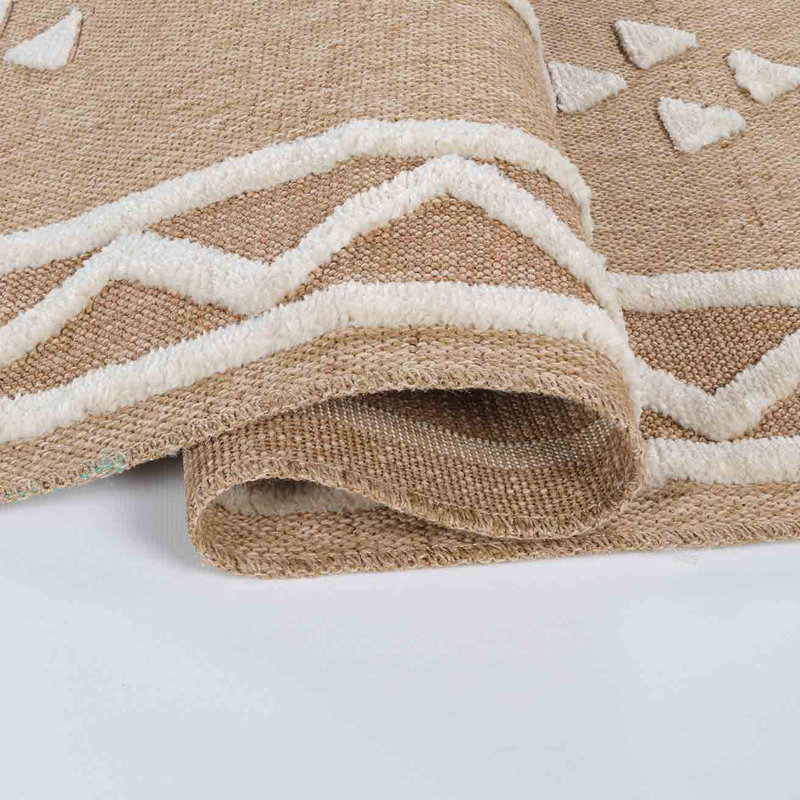 Deborah Geometric Shapes Braided Indoor / Outdoor Area Rug, Rectangle 160 x 230cm, Cream