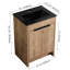 Meuble-lavabo autoportant avec lavabo en céramique noire. 2 portes, poignée en métal, tablette réglable. Meuble-lavabo en contreplaqué 24 po. Lavabo, fermeture en douceur-768521597