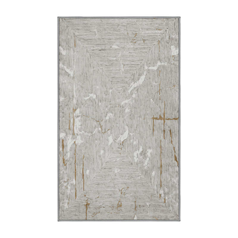 Tapis gris lavable à la machine, Rectangle 7 pi x 10 pi