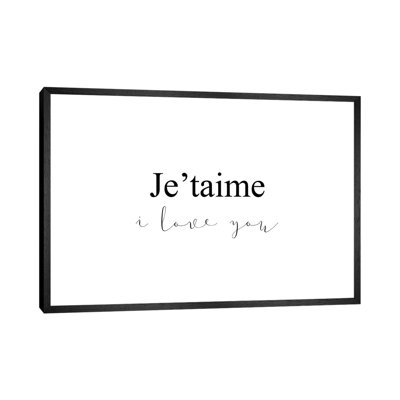 Je Taime by Pixy Paper - Gallery-Wrapped Canvas Giclée on Canvas
