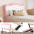 Upholstered Twin/Full Bed with Scallop Headboard - Berber Fleece Kids Bed, Noise-Free, No Box Spring Needed-1386975581-1386975582