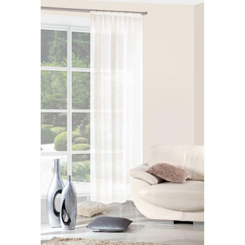 Rebecca Eyelet Single Curtain, Cream Tape, 250cm H x 140cm W