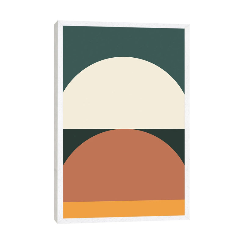 Geometric - Print on Canvas, 66.04 cm H x 45.72 cm W, White Framed, Silver/White/Grenadier
