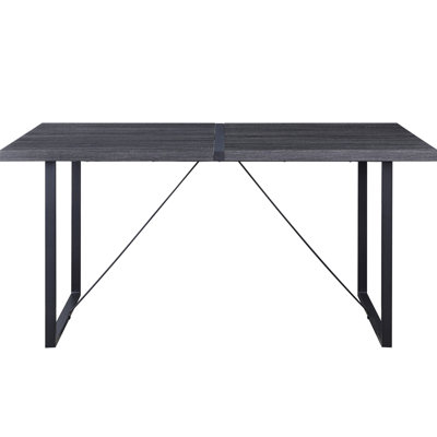 Table rectangulaire en chêne gris et noir pour les repas