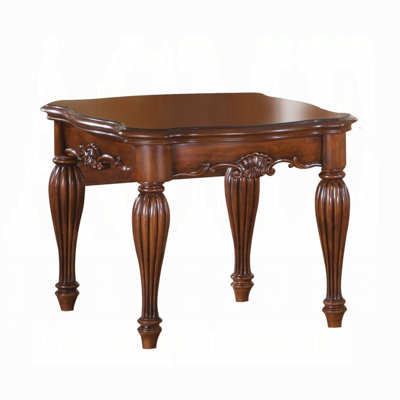 Sleek Graceful Cherry End Table For Home Living Modern With Turned Legs