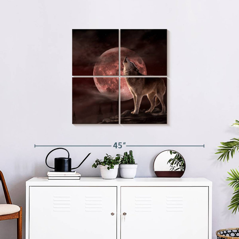 Brampt Wolf Moon Howling, 26" H x 26" W