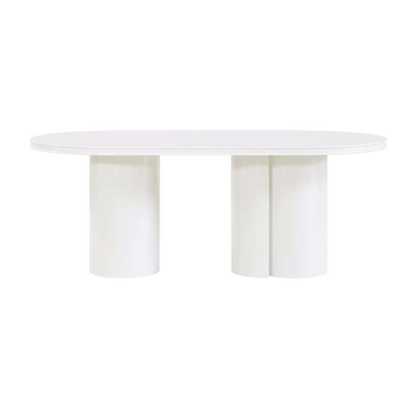 Colbi Lacquer Oval Dining Table, White