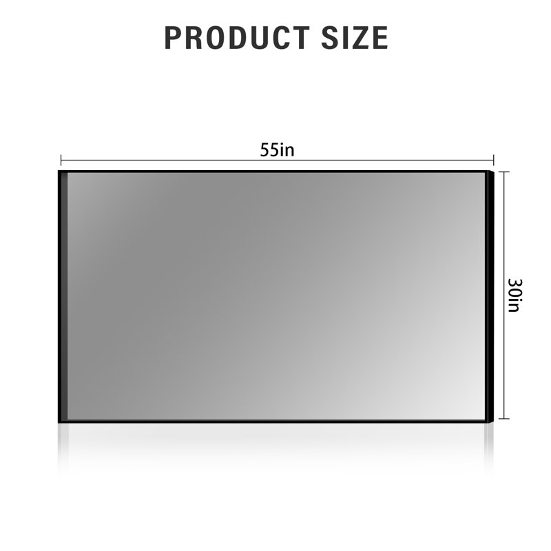 Miroir de salle de bain 1,18 po Lunara, 55 po x 30 po