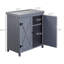 Remise à outils, armoire de rangement extérieure, avec plateau galvanisé et deux tablettes pour outils de jardin ou accessoires de piscine-125096923-125096926
