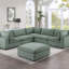 Repose-pieds contemporain en velours côtelé 1pc-1752903807