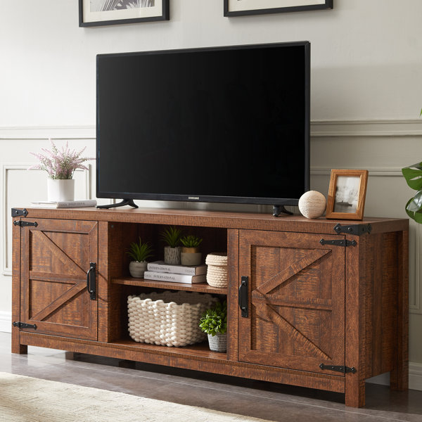 Laquela Farmhouse TV Stand For Tvs Up To 75, Wood TV Media Console Table  Cabinet Storage