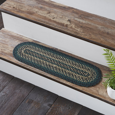 Tapis d'escalier vert pin / beige
