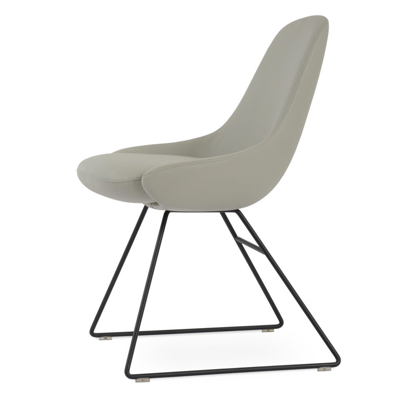 Chaise salle à manger en fil Gazel, Gris clair, Noir