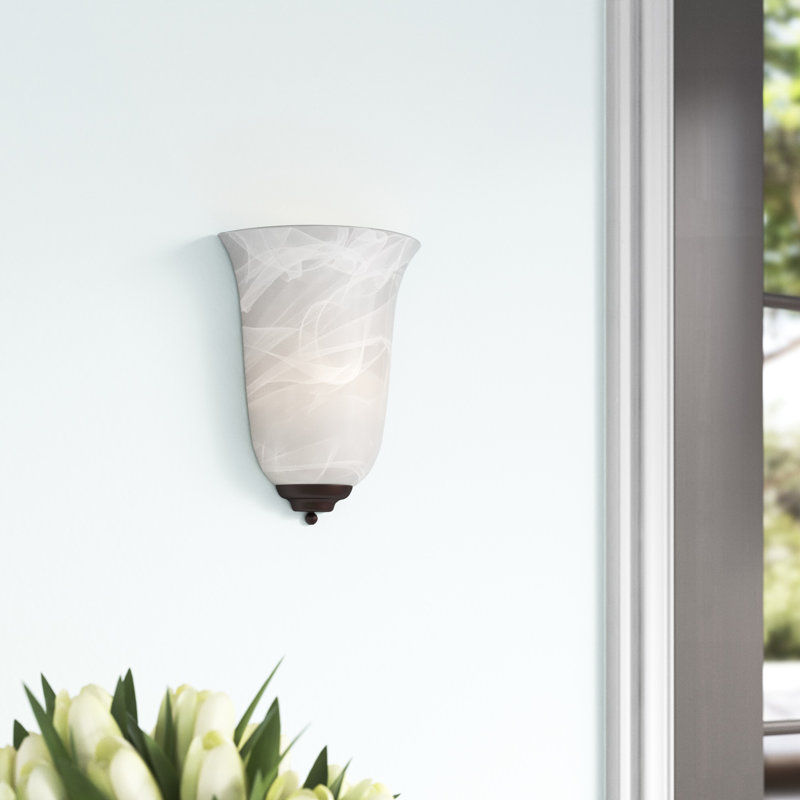 Allisia Flush Mounted Sconce, Oil Rubbed Bronze, 10.5" H x 8" W x 4" D