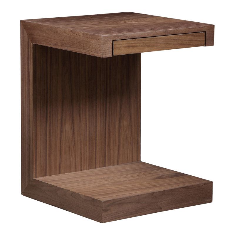 Zebulon End Table with Storage, Walnut