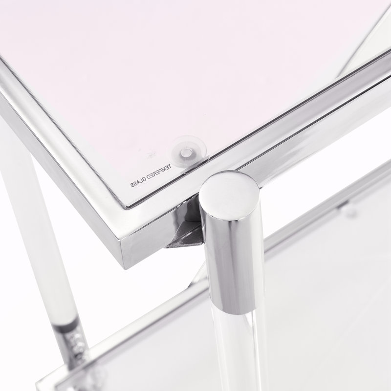 43.31'' Chrome Glass Sofa Table