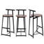 Ensemble de 3 tabourets de bar, hauteur comptoir. Noir et brun noyer Conception ergonomique confortable. Fabrication en métal, capacité de 220 lb. Polyvalent pour les espaces variés. Look moderne. Assemblage facile-1130324078