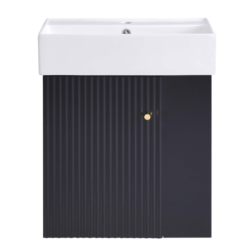 Meuble-lavabo flottant moderne 21,6 po avec lavabo en céramique